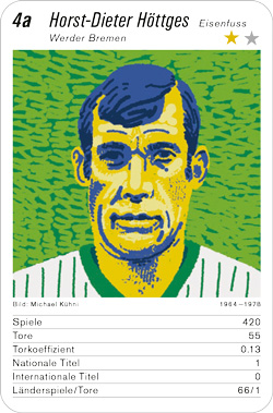 Fussball, DE.1, Karte 4a, Werder Bremen, Horst-Dieter Höttges, Illustration: Michael Kühni.