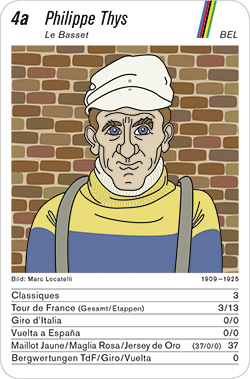 Radsport, Volume 2, Karte 4a, BEL, Philippe Thys, Illustration: Marc Locatelli.
