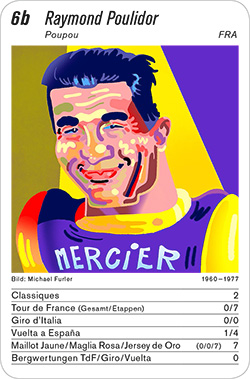 Radsport, Volume 2, Karte 6b, FRA, Raymond Poulidor, Illustration: Michael Furler.