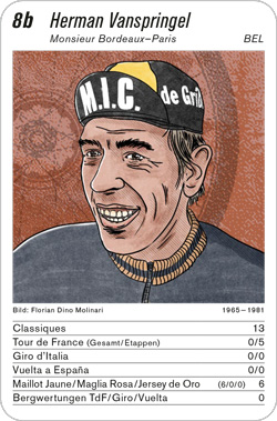 Radsport, Volume 3, Karte 8b, BEL, Herman Vanspringel, Illustration: Florian Dino Molinari.