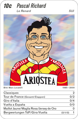 Radsport, Volume 3, Karte 10c, SUI, Pascal Richard, Illustration: Marc Locatelli.