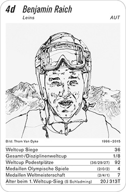 Ski Alpin, Volume 1, Karte 4d, AUT, Benjamin Raich, Illustration: Tom Van Dyke.